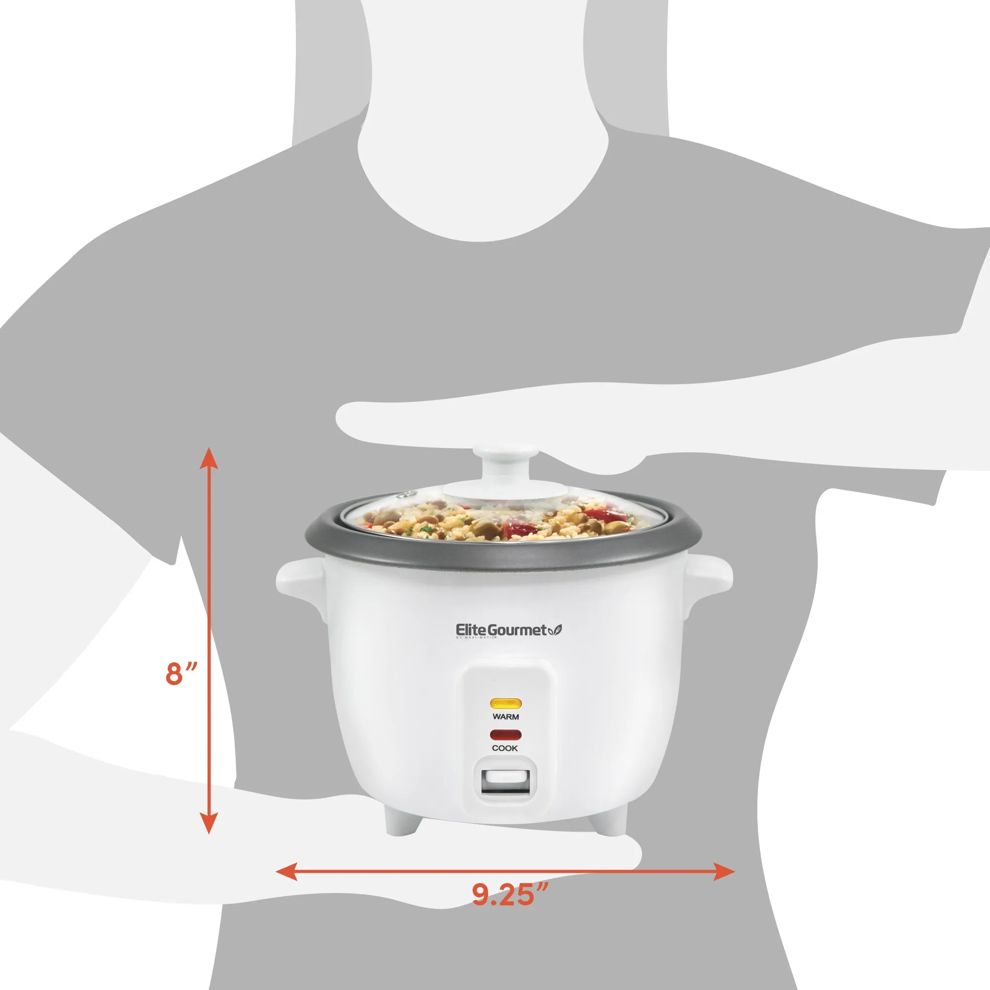 6-Cup Nonstick Rice Cooker with Steam Basket
