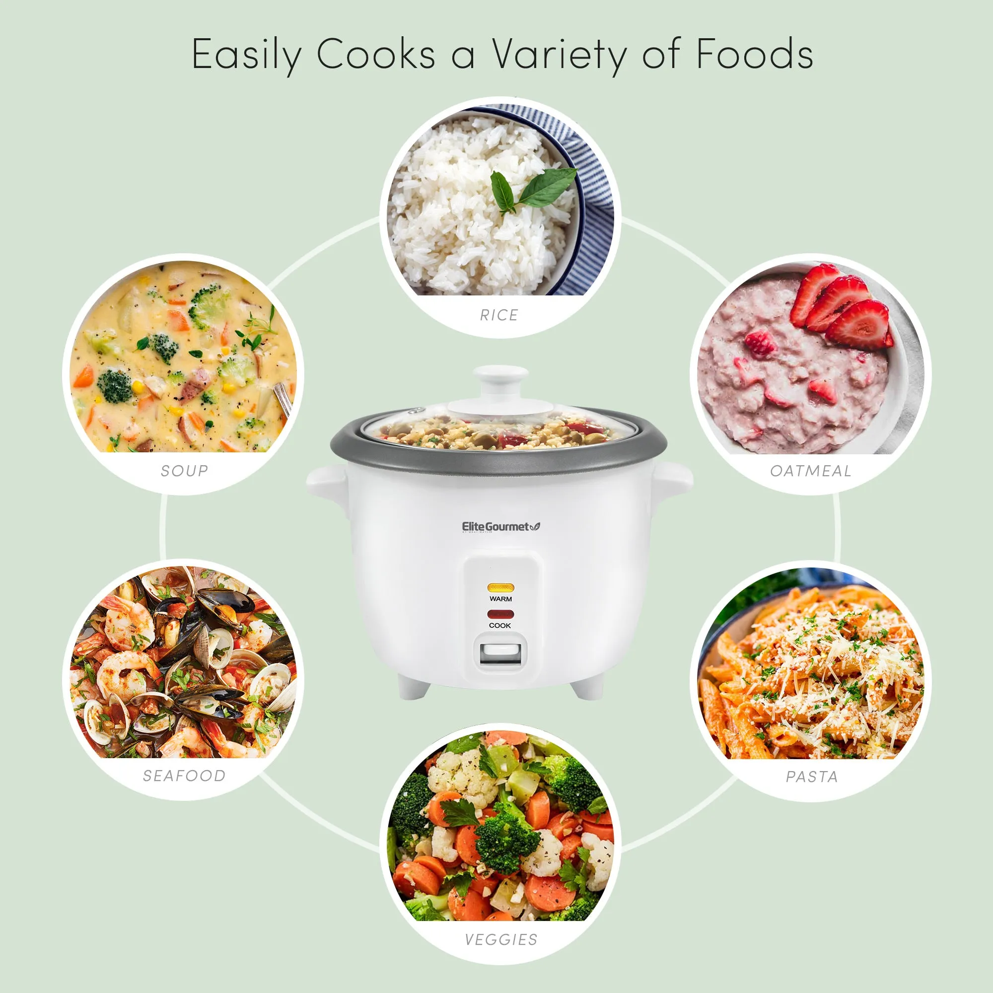 6-Cup Nonstick Rice Cooker with Steam Basket