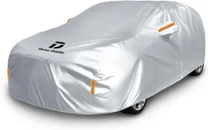 6 Layers SUV Car Cover Waterproof All Weather, Outdoor Full Exterior Covers for Automobiles PEVA Heavy Duty Tarp, Snowproof Sun UV Protection Windproof Outdoor Scratch Resistant Car Cover up to 195”