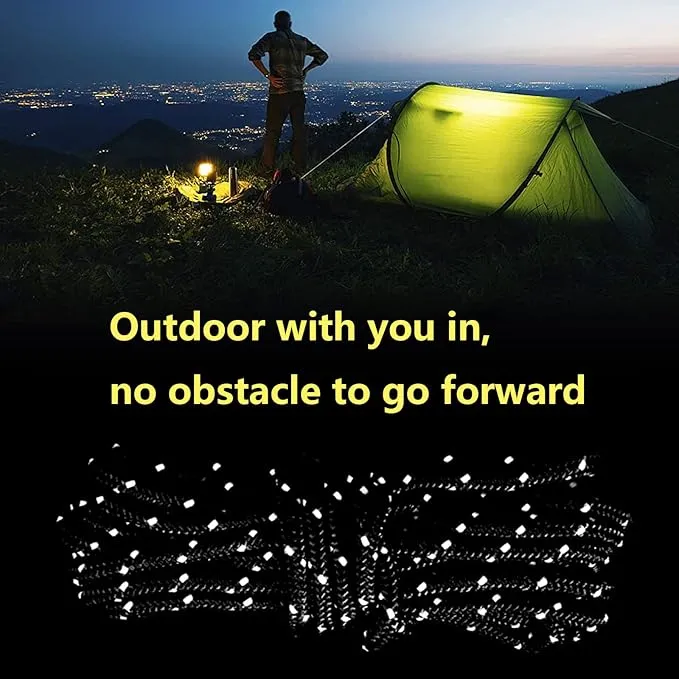 6 Pack 4mm Outdoor Guy Lines Tent Cords Reflective Canopy Wind Rope Lightweight Camping Rope with Aluminum Guylines Adjuster for Tent Tarp, Canopy Shelter, Camping, Hiking, Backpacking (Black)