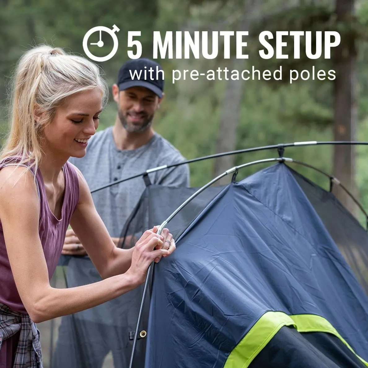 6-Person Dark Room Skydome Camping Tent