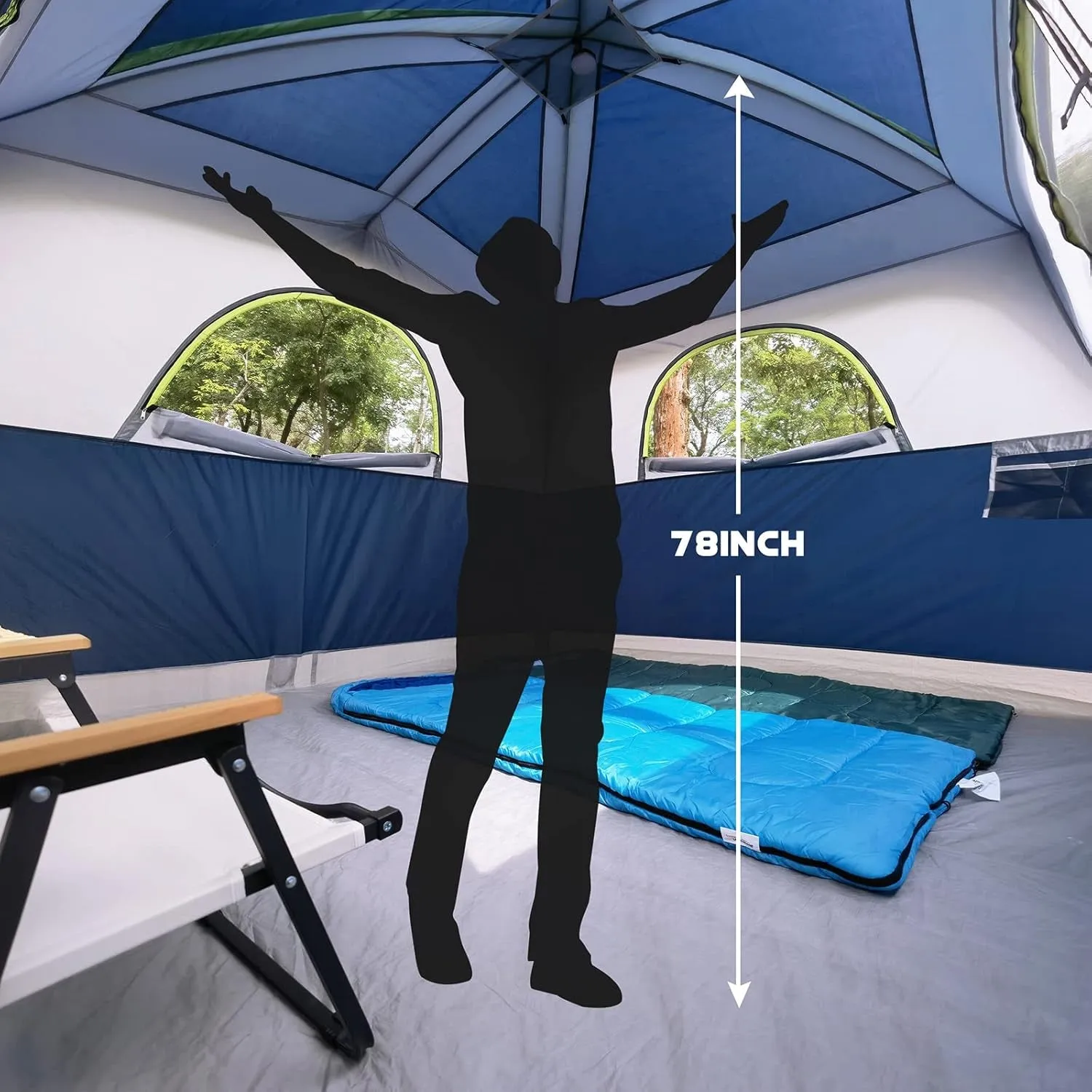 6-Person Family Camping Tent - Quick Setup, Spacious Comfort