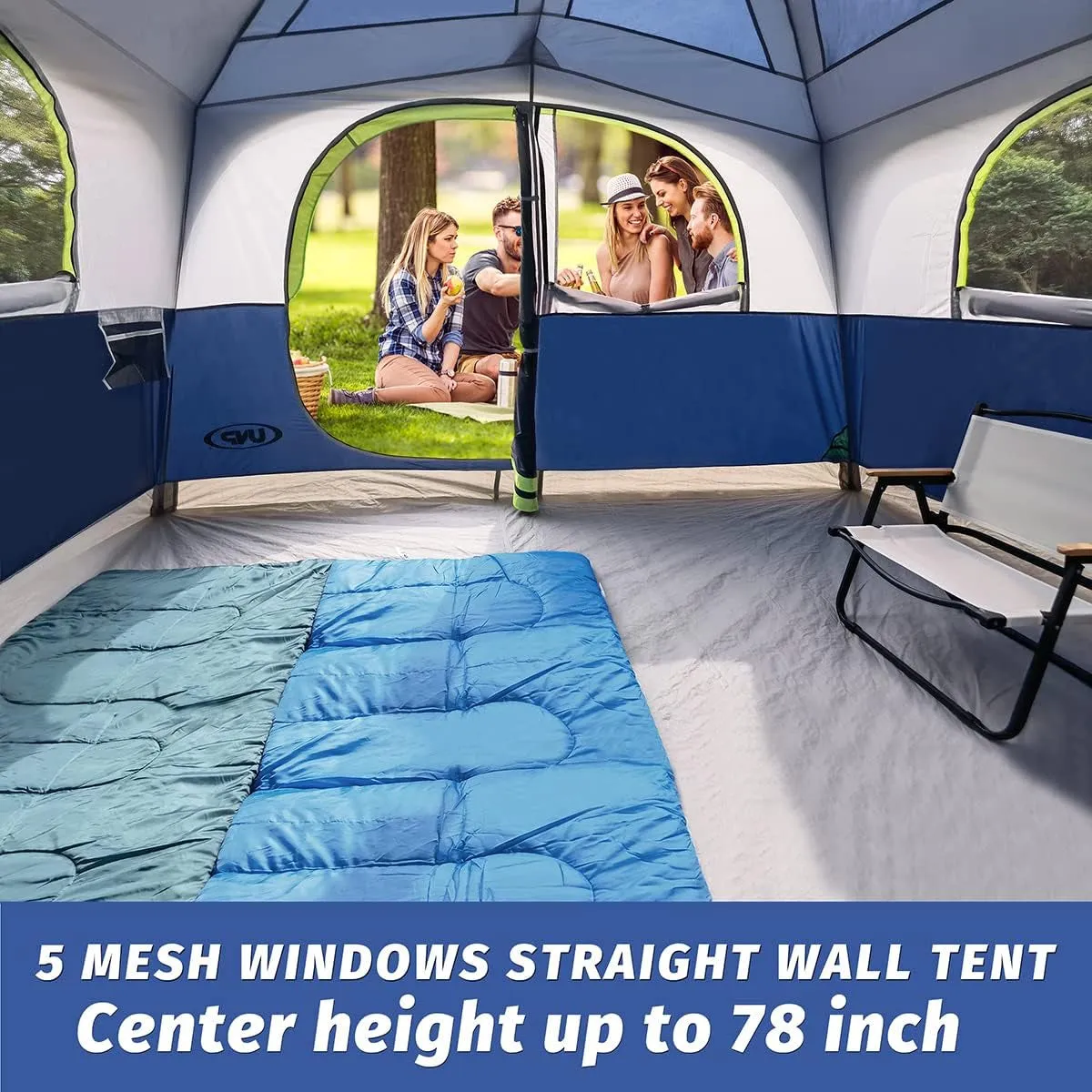 6-Person Family Camping Tent - Quick Setup, Spacious Comfort
