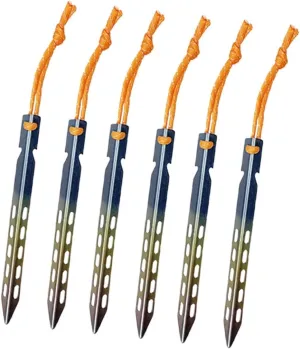 6 Pieces Tarp Pegs Ground Pegs Practical Iflexible Camping Tent Nails Metal Stakes for Ground for Outdoor Tarp Awning