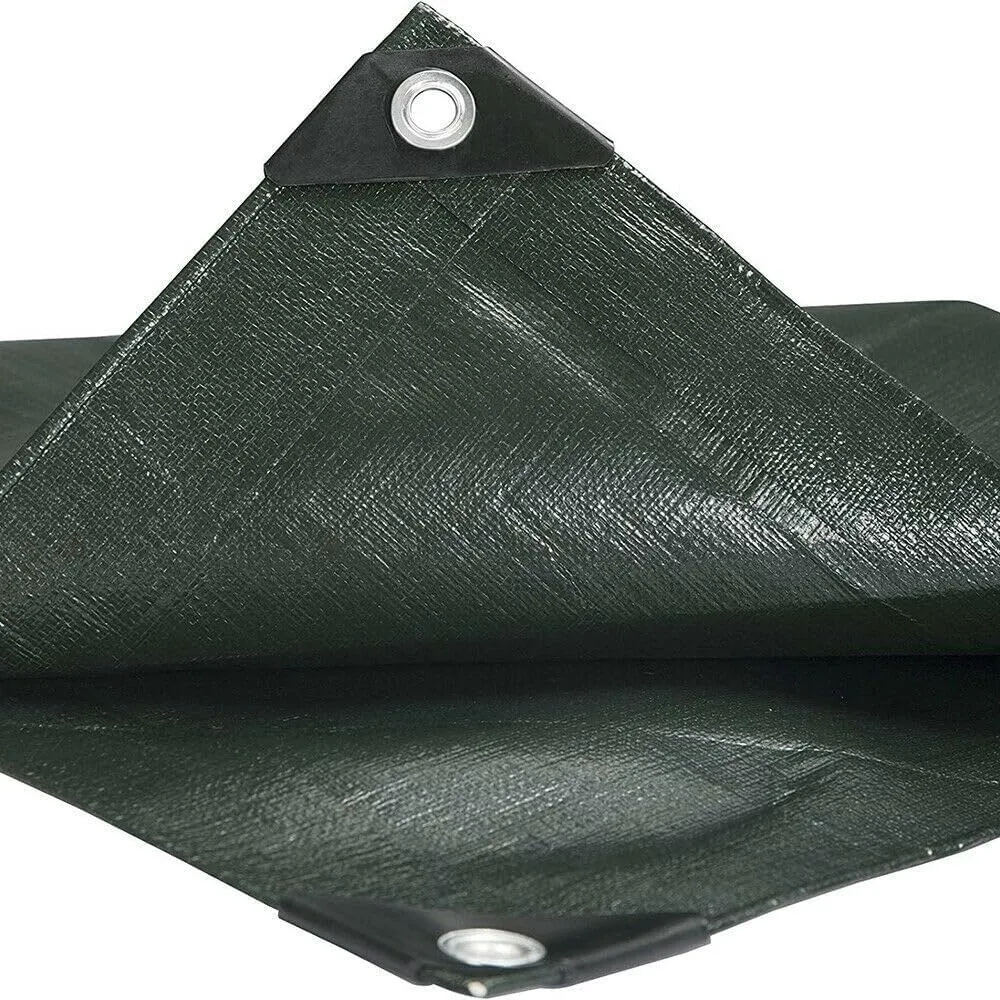 6' x 10' Tarps Heavy Duty Waterproof, 5 Mil Green Poly Tarp Cover, UV Resistant, Rip and Tear Proof Tarpaulin with Grommets and Reinforced Edges for Roof, Patio, Camping, Boat, Pool