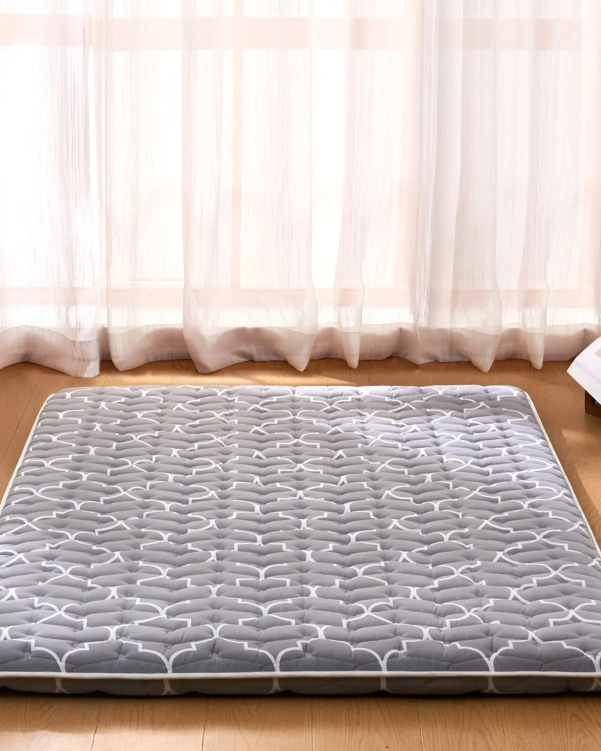 6th Generation Japanese Floor Futon Mattress - Extra-Thick 9-Layer Modern Futon with 100% High-Density Foam, Portable Floor Mattress Sleeping Pad for Adults, Guest Room, Dormitory, Twin Size 75"x39"