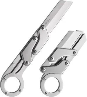 7 Inch All Steel Folding Knife, Outdoor Hunting Tactical Knife, (Silver)
