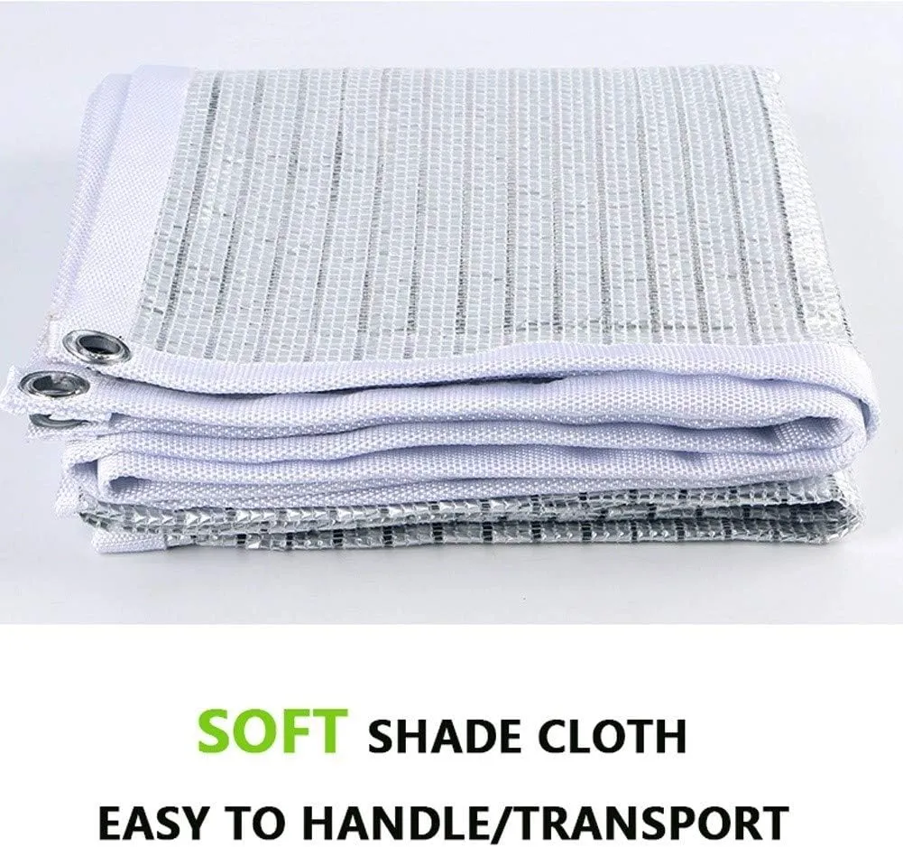 70% Sun Shade Cloth Fabric Garden Aluminum Foil Sun Shade Net Reflective Silver Sun Shelter Garden Awnings Sunshade Mesh Tarp Outdoor Shading Fence Screen (Color : 1x2m(3x6ft))