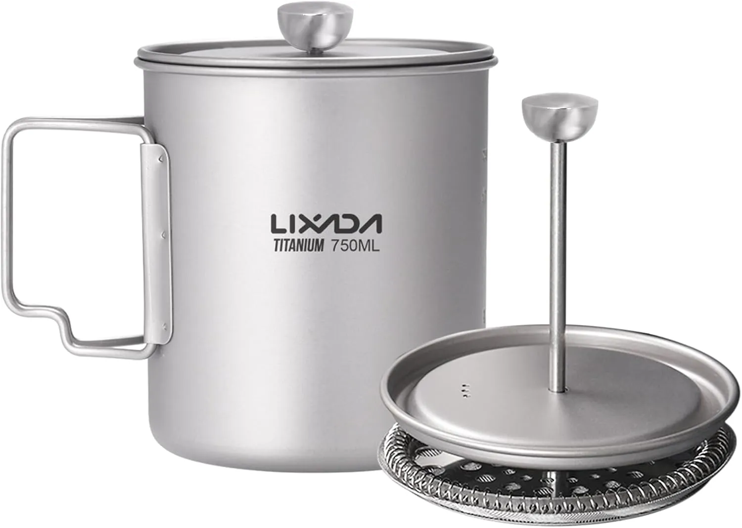 750ml Titanium Coffee Cup Mug French Press Pot Coffee Maker with Lid Outdoor Camping Cooking Pot,titanium coffee pot