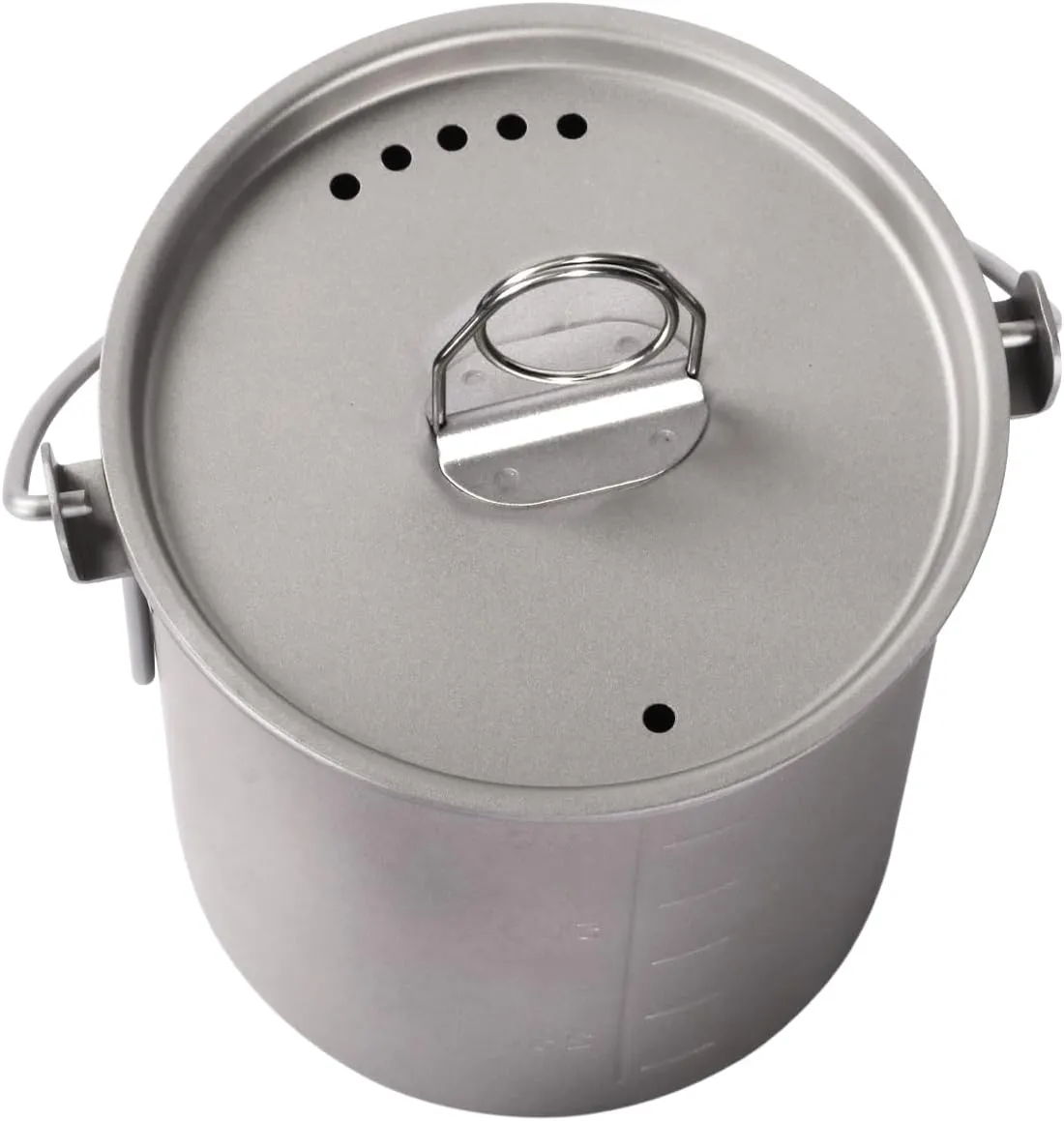 750ml Titanium Cup with Nail Lid Camping Pot Backpacking Mug with Foldable Handle for Outdoor Camping Hiking