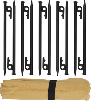 8 inch Heavy Duty Tent Stakes,Metal Camping Stakes for Outdoor Canopy and tarp ,10 Pack with Portable Bag