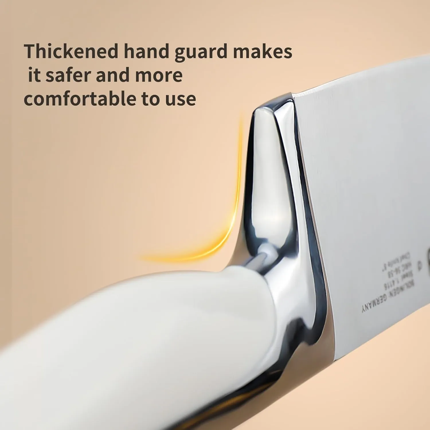 8 inch Mirror Polished Chef Knife, German 1.4116 High Carbon Stainless Steel Chefs Knife with White ABS & Stainless Steel Handle, Razor Sharp Kitchen Knife for Home & Restaurant