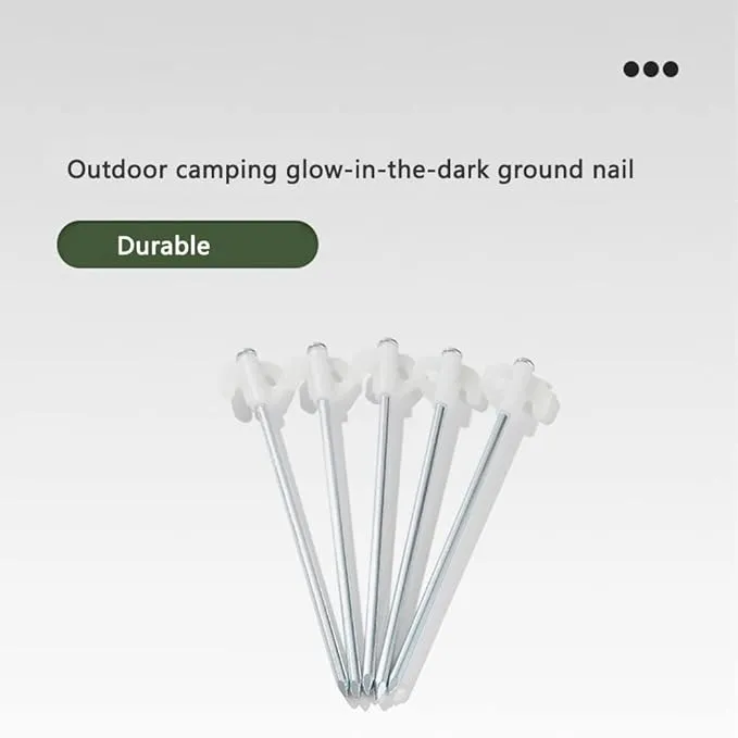 8 pack Tent Stakes Heavy Duty Metal Ground Stake Camping Nails Pop Up Pegs Luminous Garden Stable Fixed Anchor Hook for Outdoor Pile Tarp Traveling Hiking Gear Equipment 8-inch 20CM