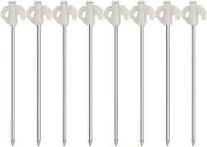 8 pack Tent Stakes Heavy Duty Metal Ground Stake Camping Nails Pop Up Pegs Luminous Garden Stable Fixed Anchor Hook for Outdoor Pile Tarp Traveling Hiking Gear Equipment 8-inch 20CM