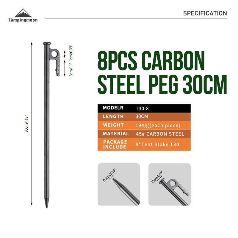 8Pcs Huge selection – Pegs Campingmoon 30cm Steel Limited edition
