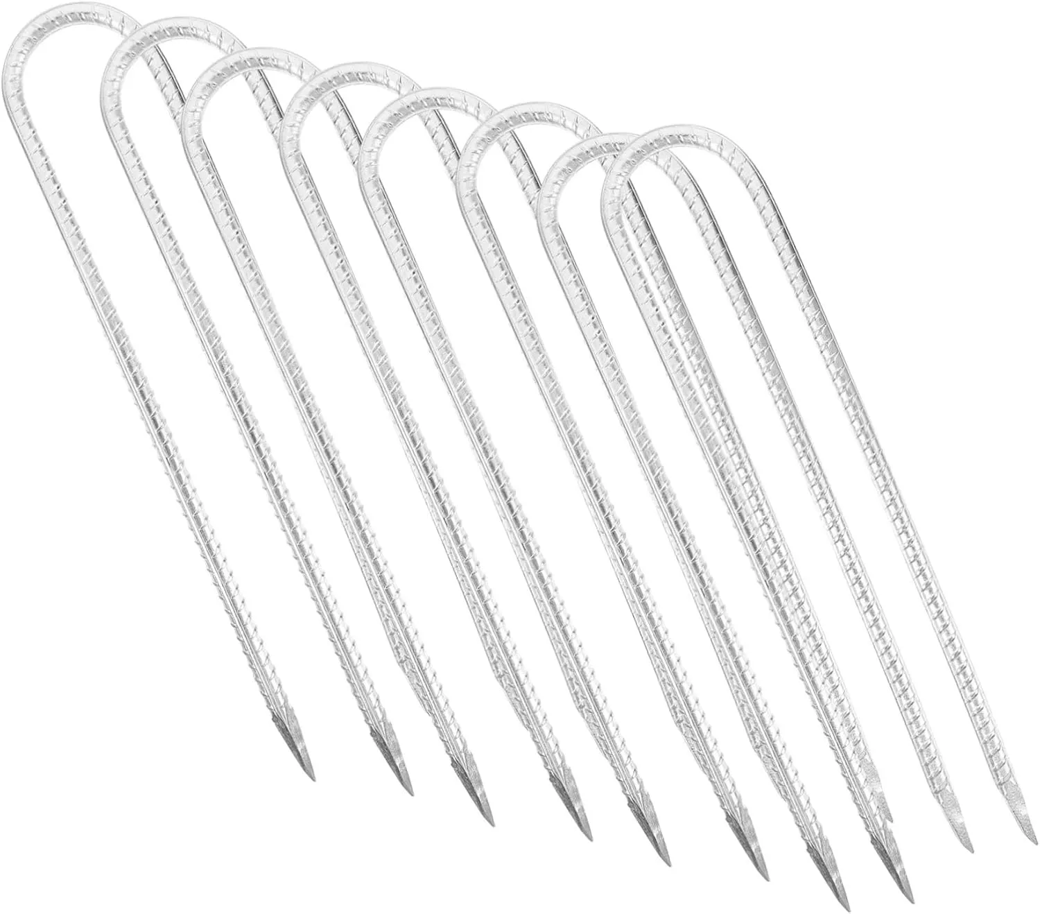 8pcs U-Shaped Garden Stakes for Outdoor Landscape Tent Fixing Tools Heavy Duty Pegs for Securing Tents Garden Nets and Playground Equipment
