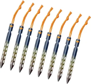 8X Tent Pegs Ground Stakes Unbreakable Anchors Tent Stakes Metal Stakes for Ground for Gardening Camping Tarp Awning