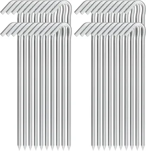 9 Inch Galvanized Tent Stakes Metal Tent Pegs Heavy Duty Steel Yard Camping Stakes Tarp Hooks Inflatables Outdoor Decorations, 40 Pack