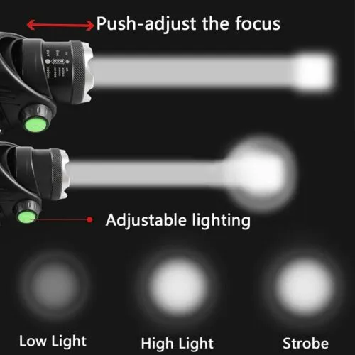 990000LM T6 LED Zoomable Headlamp 3-Modes Outdoor HeadLight Torch Charger Batt