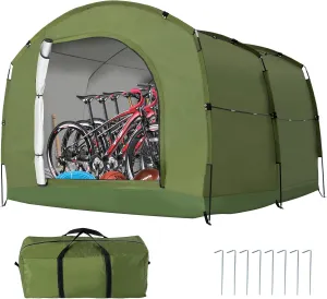 ABORON Outdoor Bike Storage Tent, Waterproof UV-Proof 230D Oxford Fabric (PU4000), Portable Backyard Shed, Ideal for Bikes, Motorcycles, Lawn Mower & Garden Tools (Grass-Green, for 4-6 Bikes)