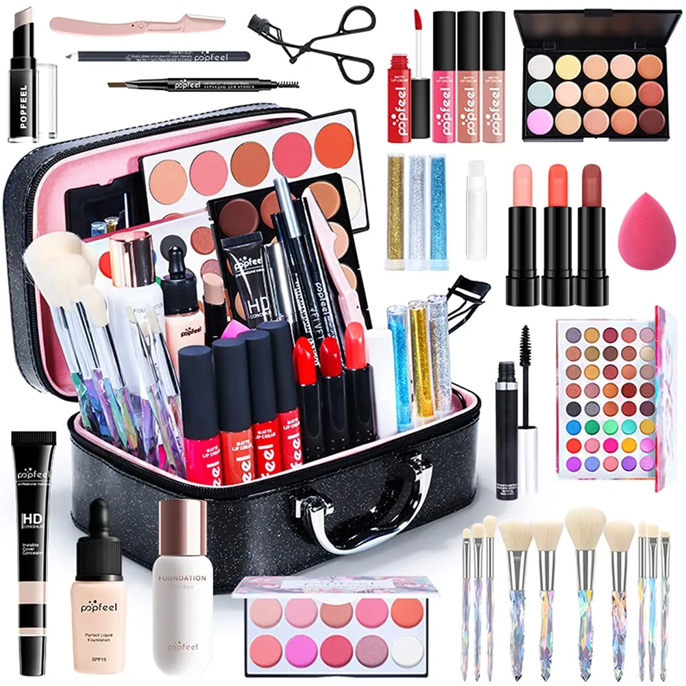 All in One Makeup Gift Kit, Multipurpose Makeup Kit for Women Full Kit, Beauty Kit Include Lipstick Set Eye Shadow Eyebrow Pencil Makeup Tools Eye Makeup(34Pcs), 5T15P1810XG8