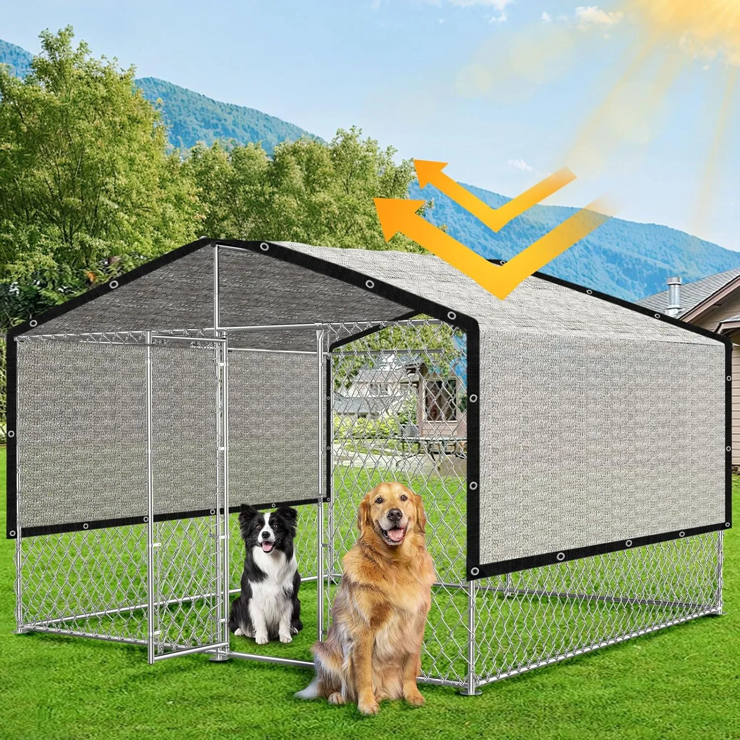 Aluminum Shade Cloth -for Car,90% Heat Reflective Tarp Sunblock Neting,Durable Mesh Tarp with Grommets,Shade Cloth for Garden,Outdoor Pergola,Chicken Coop and Dog Kennel(Silver)