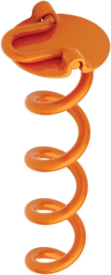 ANCFR10-ORG-R Folding Ring Spiral Ground Anchor, 10-inch, 4 Pack