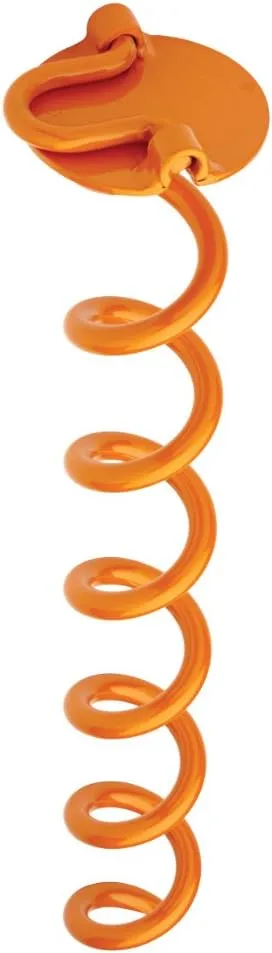 ANCFR16-ORG-R Folding Ring Spiral Ground Anchor, 16-inch, 4 Pack