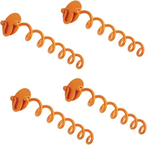 ANCFR16-ORG-R Folding Ring Spiral Ground Anchor, 16-inch, 4 Pack