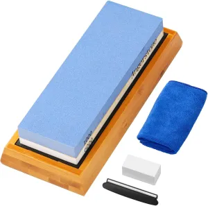 Angerstone Premium Knife Sharpening Stone–Whetstone 1000/6000 Grit, Whetstone Knife Sharpener with NonSlip Base, Best Wet Stone Sharpening Kit, Angle Guide