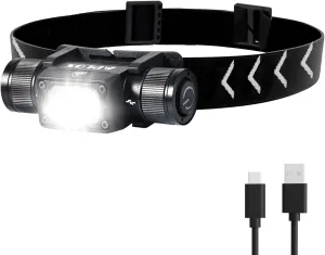 APLOS H340 headlamps led rechargeable-1500 Lumens Lightweight Headlamp with 180° Swivel Base, Super Bright led headlamp Rechargeable with Red Light Mode