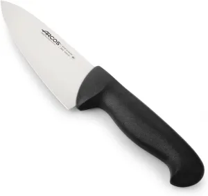 Arcos Chef Knife 6 Inch Nitrum Stainless Steel and 150 mm blade. Professional Multipurpose Cooking Knife. Ergonomic Polypropylene Handle. Series 2900. Color Black
