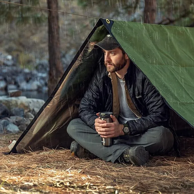 Arcturus XL Heavy Duty Survival Blanket – Insulated Reflective Thermal Camping Tarp - 8.5 FT x 12 FT (Olive Green)