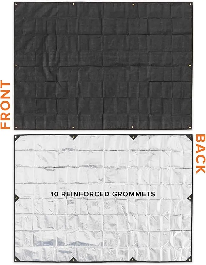 Arcturus XL Survival Tarp - Insulated Reflective Thermal Camping Tarp - 8.5' x 12' (Black)
