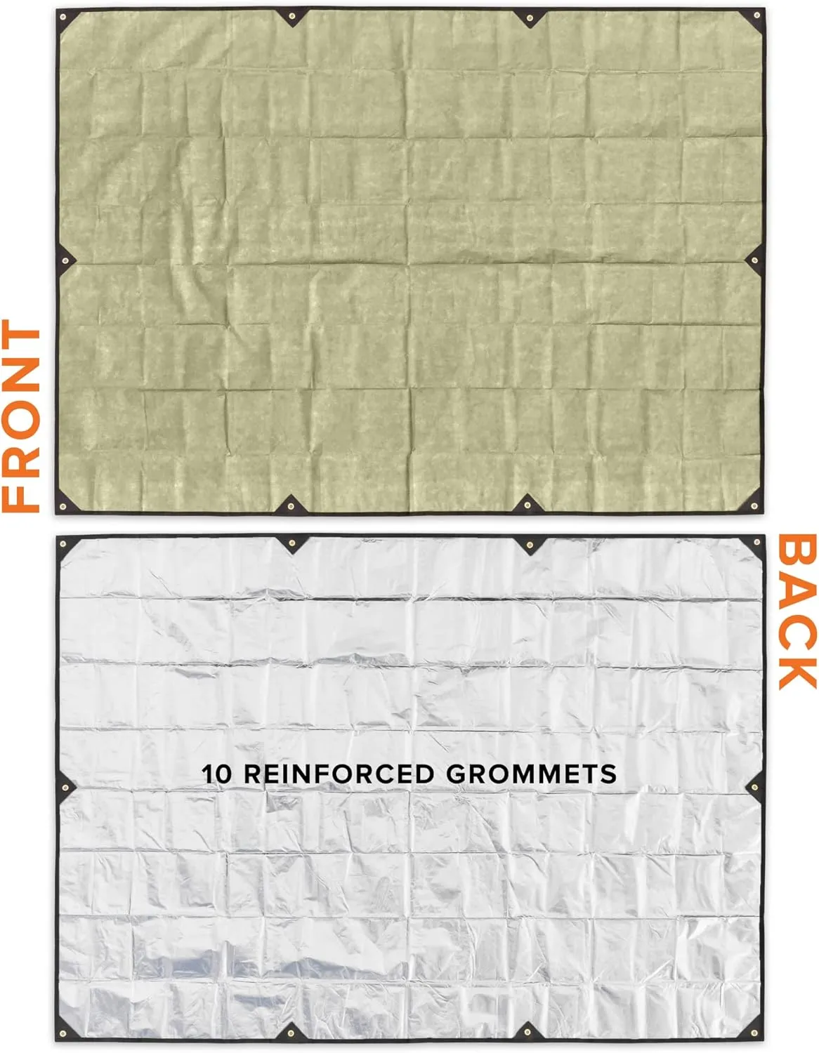 Arcturus XL Survival Tarp - Insulated Reflective Thermal Camping Tarp - 8.5' x 12' (Desert Tan)