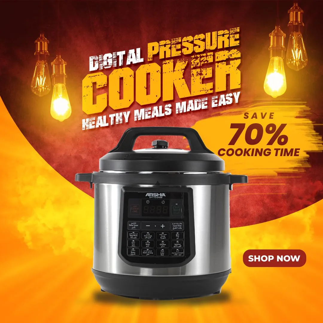 Arshia Digital Pressure Cooker 8 Liters 1200W