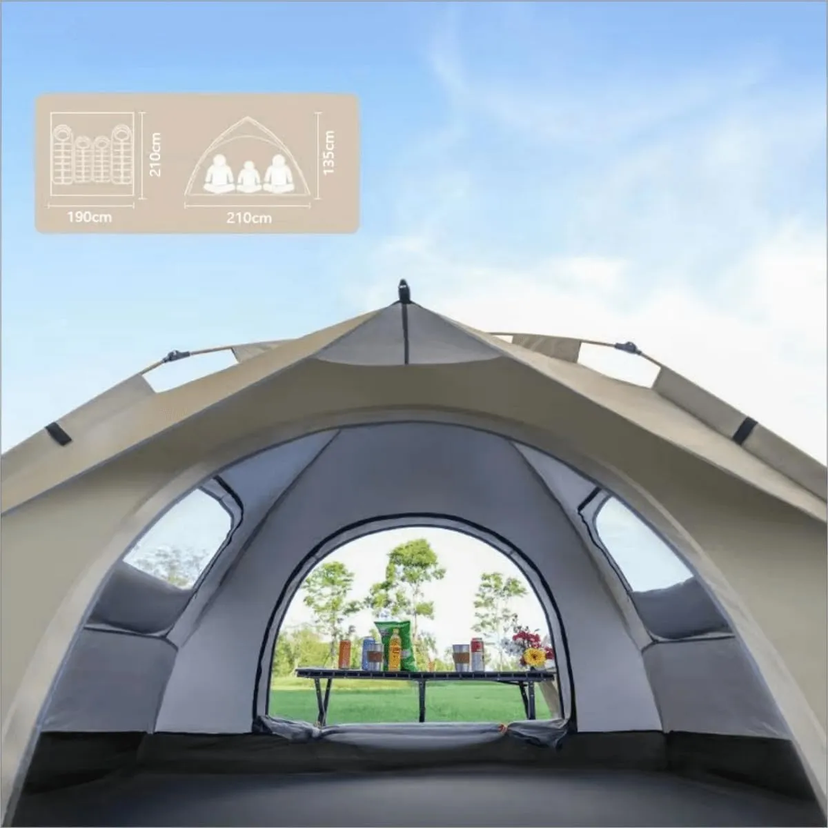 Automatic Camping Tent Portable Outdoor Dome Tent for Travel Hiking Fishing Quick Open Waterproof Shelter
