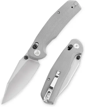 Axis Knives, EDC Folding Knife for Men, Pocket Knife with Clip，3.34” 14C28N Steel,Thumb Stud Blade,Grey G10 Handle.Outdoor Camping Tool，Hornet-03G（Stonewash）