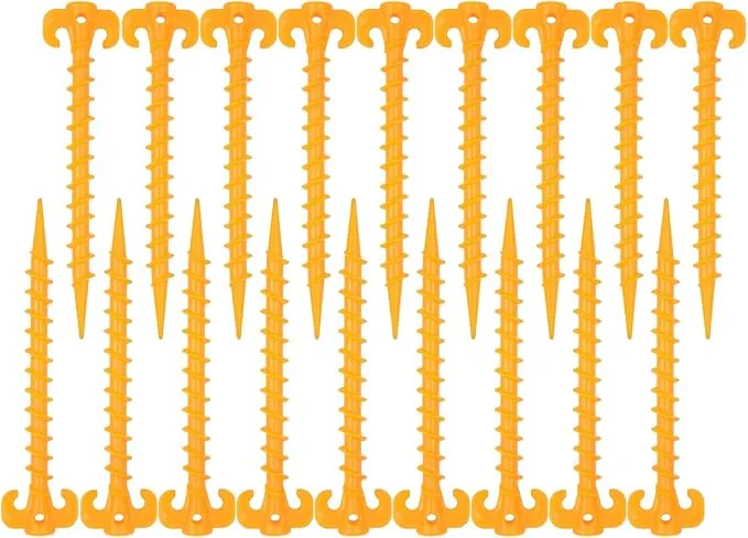 AYAMAYA 8/12/16 PCS Spiral Tent Stakes, 8 Inch Screw in Sand Stakes, Easy Installation Camping Ground Stakes, Tent Spikes with Storage Bag for Beach Garden Yard Canopy Tarp Rainfly Tent Accessories