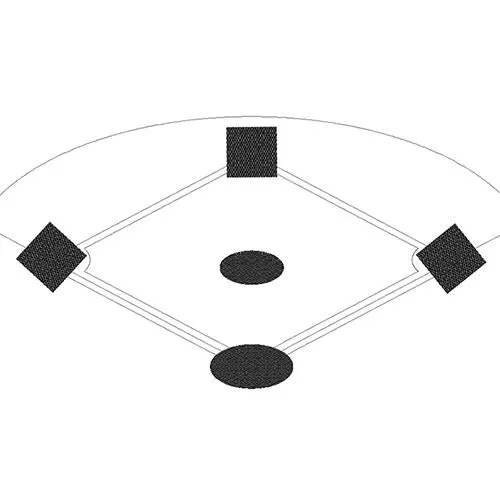 BASEBALL TARP WITH GROUND STAKES (10' SQUARE - 6 OZ. POLYETHYLENE) (3 BASE) (WHITE OR SILVER - REVERSIBLE)