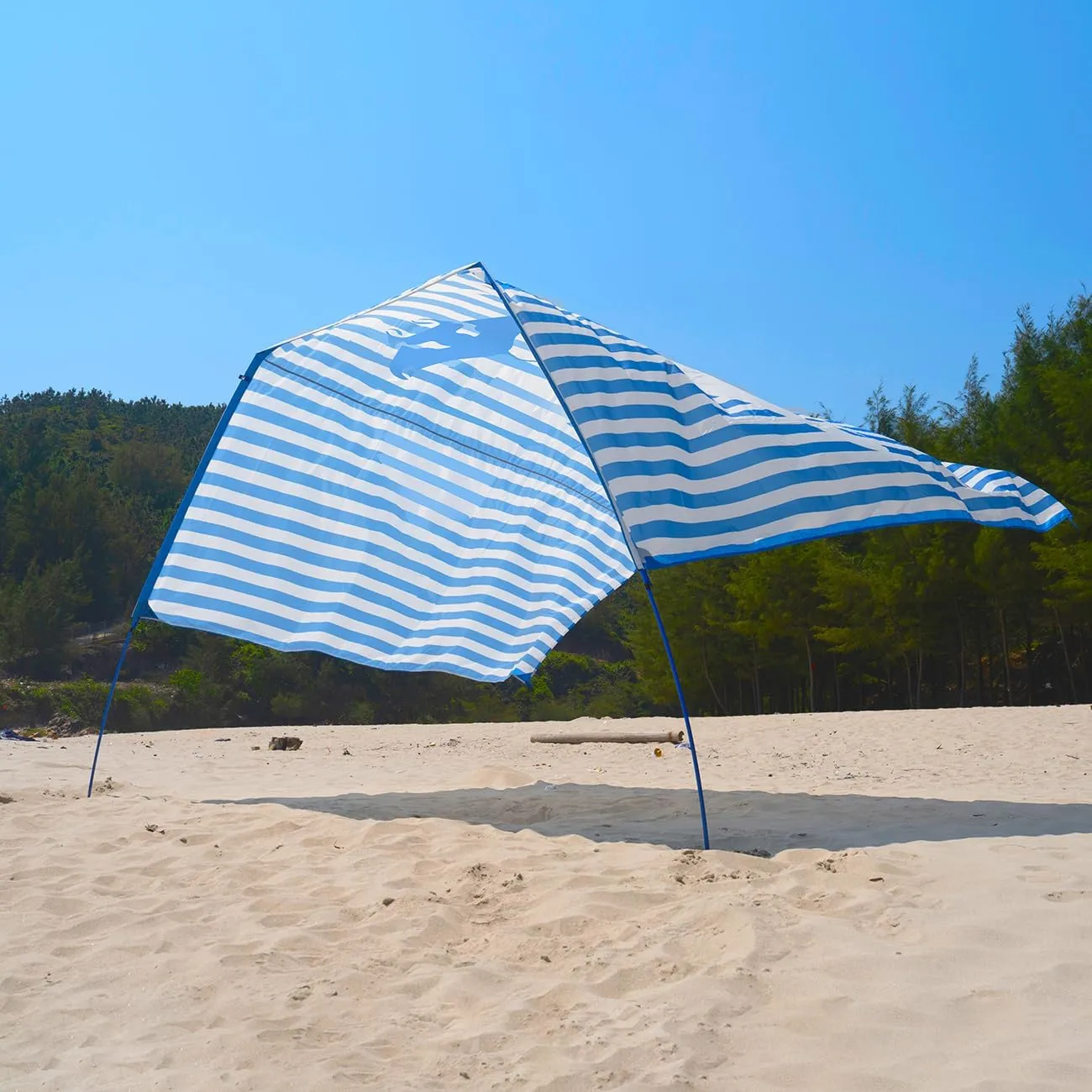 Beach Shade Tent Sun Canopy Shelter, Wind Canopy for Beach, Backyard, Park, Dessert, Light Weight, Easy Set Up, 150 Sq. Ft. of Shade for 3-6 People, Regatta Manta Rays