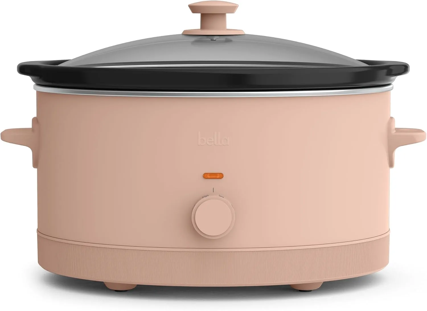 bella 6.0 Qt Manual Slow Cooker, EverGood™ Ceramic Nonstick Coating, 3 Temperature Settings, Dishwasher Safe Stoneware Pot and Tempered Glass Lid, Cool Touch Handles & Tangle Free Cord Wrap, Blossom