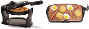 BELLA Belgian Waffle Maker and Electric Ceramic Titanium Griddle Bundle