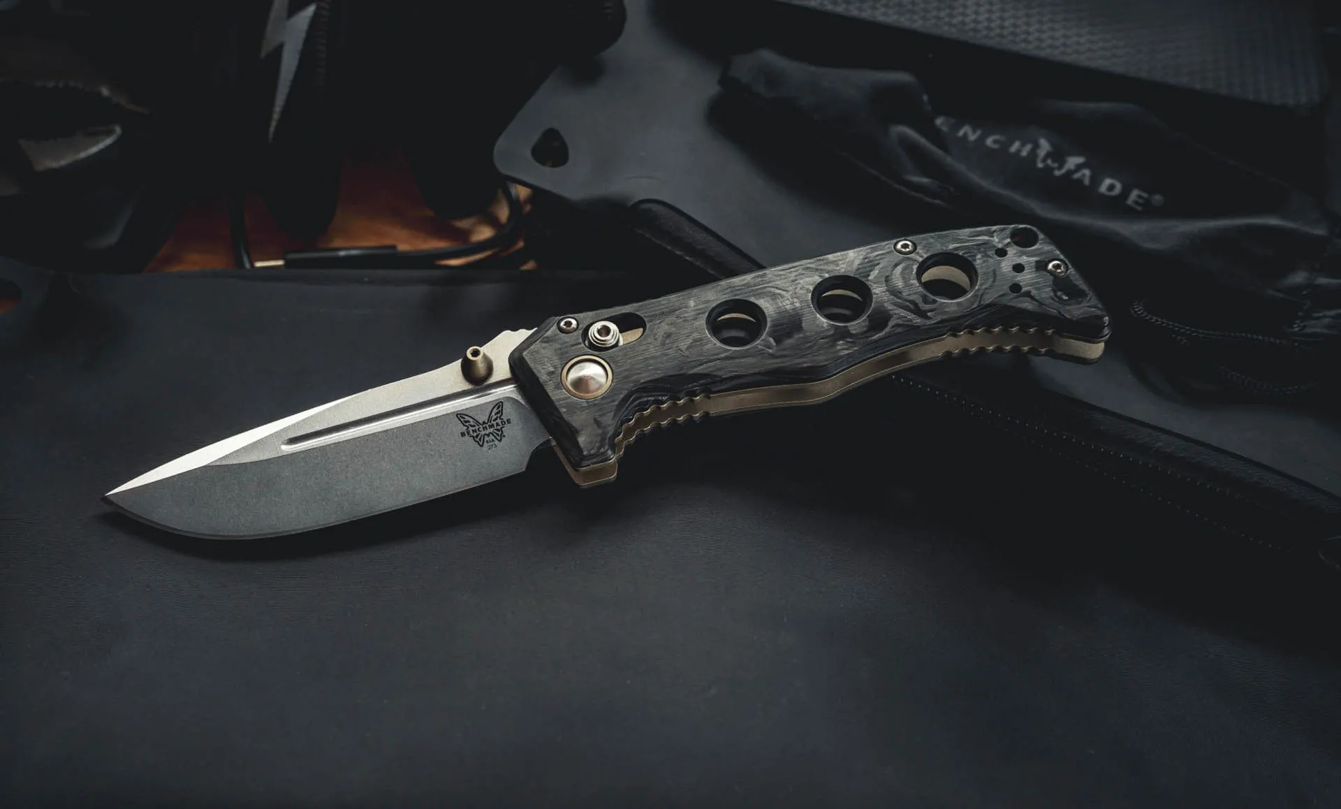 Benchmade 273-03 Mini Adamas Marbled Carbon Fiber 3.25" Drop-Point Folding Pocket Knife