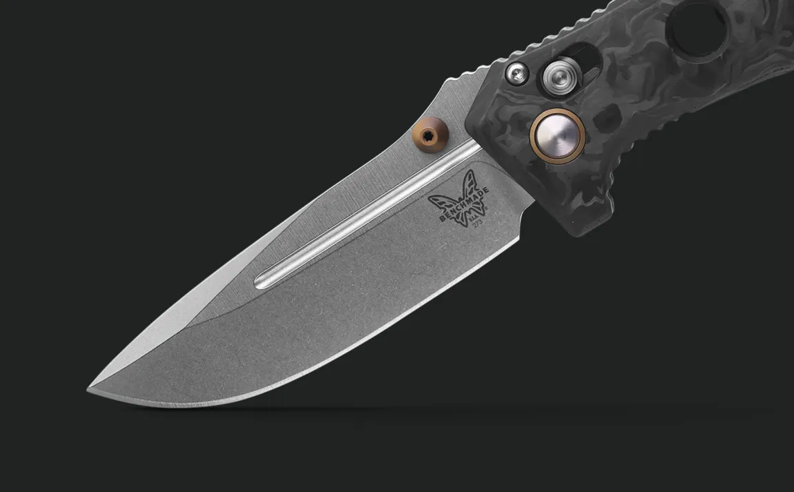 Benchmade 273-03 Mini Adamas Marbled Carbon Fiber 3.25" Drop-Point Folding Pocket Knife