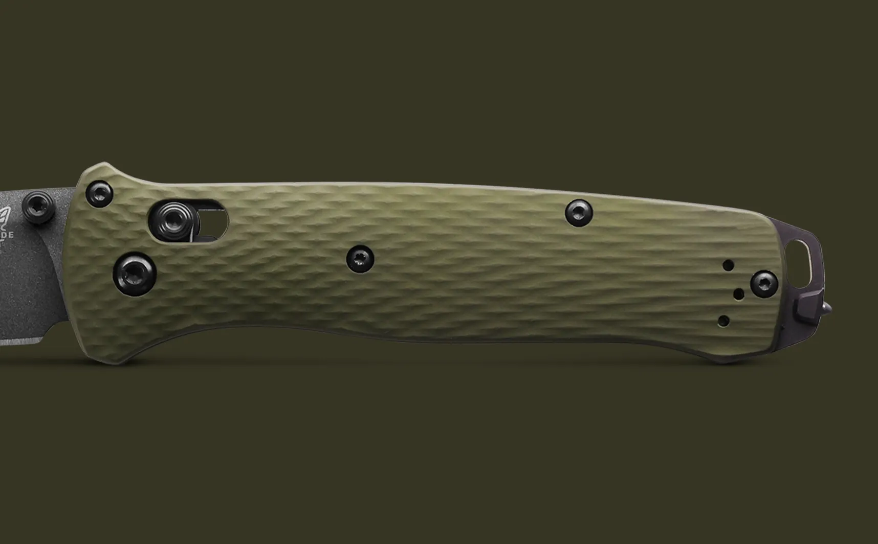 Benchmade 537GY-1 Bailout Woodland Green Aluminum Tanto Plain Folding Pocket Knife