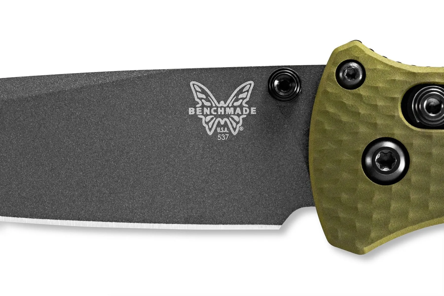 Benchmade 537GY-1 Bailout Woodland Green Aluminum Tanto Plain Folding Pocket Knife