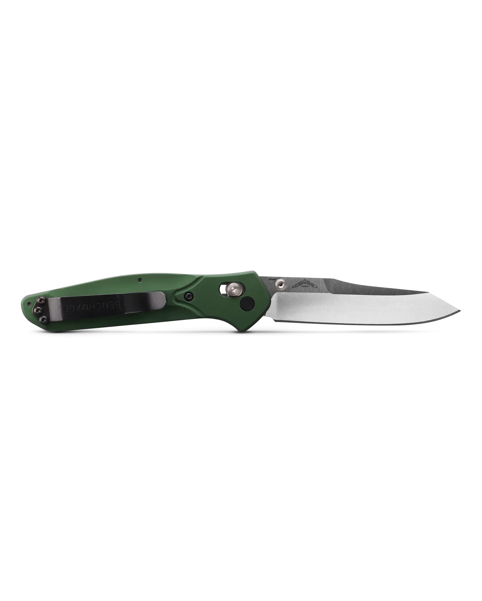Benchmade 940 Plain Edge 3.4" Green Aluminum Folding Pocket Knife