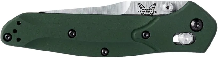 Benchmade 940 Plain Edge 3.4" Green Aluminum Folding Pocket Knife