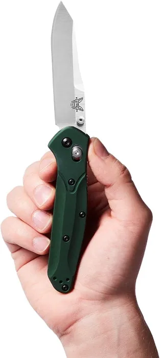 Benchmade 940 Plain Edge 3.4" Green Aluminum Folding Pocket Knife